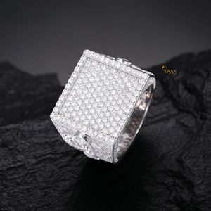 Anillo de diamante cultivado en laboratorio de oro macizo de 10K, ajuste de Punta completamente helado, joyería de declaración de estilo Hip Hop de lujo certificada por IGI - Product Image 1