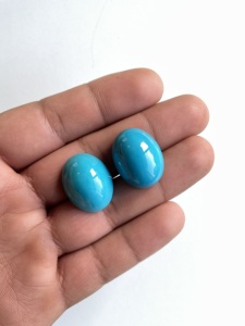 Cabochons turquoise d'Arizona de 52,40 carats, paire de 2 pièces pour bijoux, pierre précieuse naturelle pour la fabrication de bijoux fins - Product Image 5