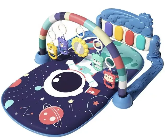 Infant Astronaut Piano Rack Pedal Große Decke Neugeborene Baby Play Gym Mat Faltbare musikalische Entwicklung Lernspiel zeug matte