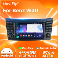 Mekede Android Auto Autoradio 7 pouces Lecteur WiFi BT GPS Carte 4G LTE pour Benz W211 avec CD DVD