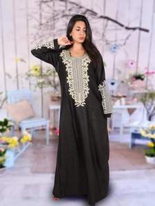 Jalabiya de Dubái para mujer, ropa islámica, jilbab árabe, algodón bordado, último diseño, 2022 - Product Image 3