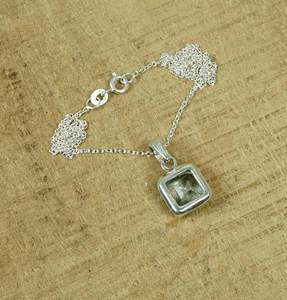 Collar con Colgante de Topacio Azul, Plata de Ley 925, Gema Cuadrada, Joyería Hecha a Mano, Regalo de Piedra Natal de Noviembre para Mujer - Product Image 6