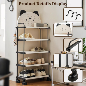 Kinh tế nhiều lớp chống bụi Nhựa giá giày đẹp trai Tủ lưu trữ cho phòng khách qua biên giới sản phẩm - Product Image 5