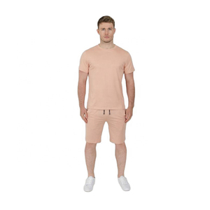 Custom Logo Designer T Shirt <b>Shorts</b> Set for <b>Men</b> <b>Men's</b> Casual Summer Two-Piece <b>Short</b> Set Breathable Cotton Knitted Two-Piece - Product Image 2