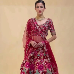 Ropa de Boda nupcial última llegada 2025 mejor calidad diseñador pesado dos tonos seda Lehenga Choli mejor precio proveedor de Surat - Product Image 1