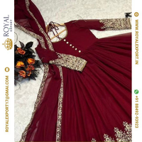 Georgette longue robe à la mode design décontracté très belle combinaison de couleurs avec bas prix vente en gros