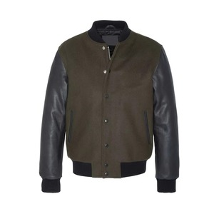 Vestes de baseball en coton personnalisées de marque bon marché en gros pour les étudiants universitaires décontractés, veste de baseball décontractée à fermeture éclair pour hommes - Product Image 1