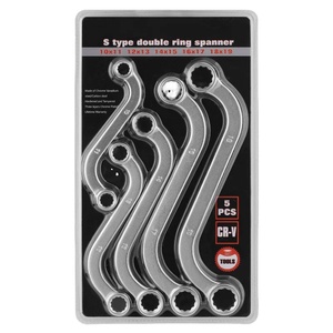 Herramientas de reparación de automóviles Juego de 5 piezas Forma especial Combinación de 12 ángulos Doble cabeza Mango doblado universal Flor de ciruelo Tipo S <span class=keywords><strong>Llave</strong></span> - Product Image 1