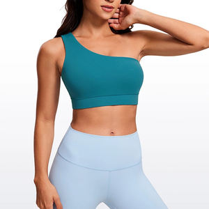 2024 Design Femmes Une Épaule Crop Sport Soutien-Gorge Sans Manches avec Une Sangle Faible Impact Entraînement Yoga Soutien-Gorge Sans Couture et Respirant - Product Image 6
