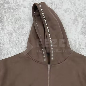 Sweat à capuche d'hiver en strass pour hommes de luxe Polyester/coton mélangé respirant Streetwear pull décontracté Look tendance - Product Image 5