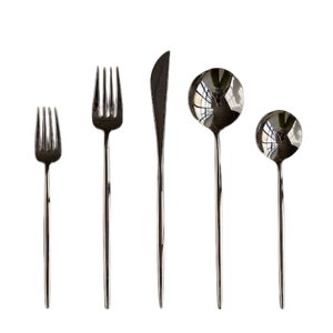 Nouveau ensemble de couverts réutilisables avec poignée élégante en acier inoxydable couteau fourchette cuillère or argenterie Restaurant ensemble de couverts - Product Image 2