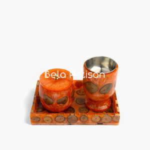 Elegante bandeja con incrustaciones de resina de 3 piezas, juego de quemador artesanal, accesorios que incluyen caja Mabkhara, bandeja Bakhoor, difusor de soporte de incienso - Product Image 1