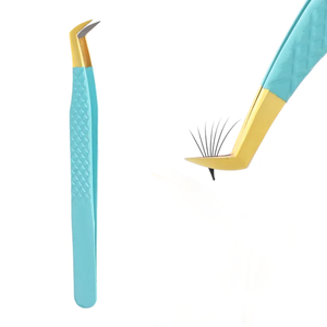 Pince à épiler d'extension de cils en acier inoxydable de couleur personnalisée applicateur de sourcils à poignée en fibre outil de beauté en métal à pointe pointue - Product Image 1