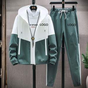 Ensemble de survêtement 2 pièces brodé pour homme, collection hiver, en molleton 100 % coton, pull à manches longues et pantalon taille mi-haute, écologique, vente en gros - Product Image 4