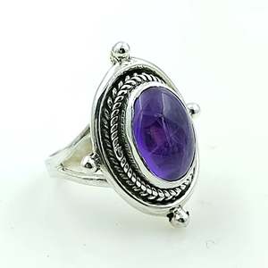 Handmade Women's Amethyst 925 Sterling Silver <b>Ring</b> Trendy Bezel Setting <b>Sizes</b> 4 to 13 US Perfect Gift - Product Image 3