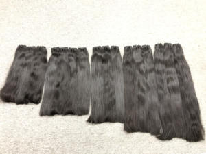 Cheveux humains Remy à double trame lisses, tissage vietnamien, trame de cheveux naturelle noire, styles lisses, cheveux pour tresses - Product Image 5