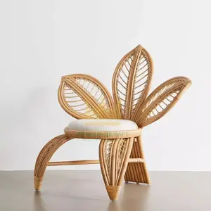 Natural Flower Shaped Unique Nordic Style Rattan Chairs Cheapest Price Ready To Export For Kids And Adults