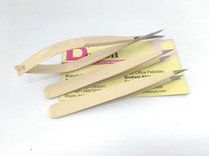 Prix de gros Dorlon certifié CE léger et durable en acier inoxydable pince à épiler à sourcils pointus de couleur nue - Product Image 2