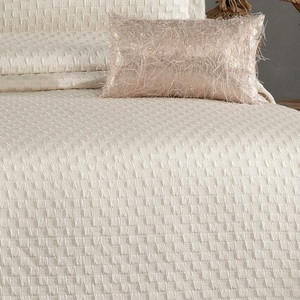 Ensemble de couvre-lit classique de luxe personnalisé Guzide Eli t Ecru 4 pièces, 100% chenille, tissé rayé organique, 200TC, lavable - Product Image 4