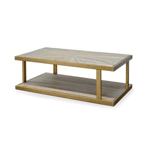 ท็อปโต๊ะกาแฟโลหะทำจากแก้วสำเร็จรูปสีทองทันสมัยของตกแต่งงานปาร์ตี้เฟอร์นิเจอร์บ้านดีไซน์ที่น่าสนใจ - Product Image 4