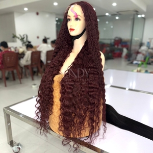 Perruques de couleur bordeaux bouclées bumerse de haute qualité de cheveux humains vietnamiens vrais cheveux humains 2025 - Product Image 5