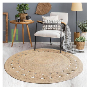 Wholesale Seagrass <b>Rug</b> Natural Round Carpet for Living Room and Bedroom OEM Designs Customized Handmade in Vietnam - Product Image 4