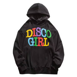 Sweatshirts à capuche surdimensionnés en coton biologique 450 GSM avec impression bouffante pour femmes Saison d'automne Sweatshirts à épaules tombantes avec poche kangourou - Product Image 1