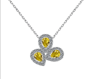 Collier élégant en forme de fleur, pendentif en forme de poire, moissanite diamant VVS, or 925, argent, style hip hop - Product Image 3