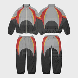 Produit tendance, survêtement décontracté uni, coupe-vent, logo personnalisé, impression numérique, ensemble veste et pantalon deux pièces classique - Product Image 6