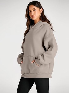 Surdimensionné Beige Femmes Casual Loose Fit Pull Sweat Doux Épais Polaire Hiver - Product Image 3