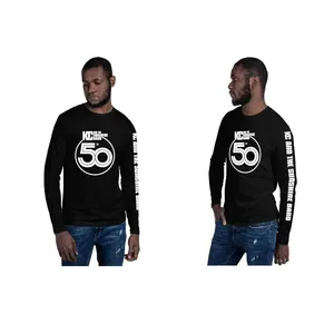 Camiseta Deportiva de Manga Larga con Círculo Blanco y Negro, 50 Aniversario, 100% Algodón Jersey, Diseño con Serigrafía, Modelo T-Shirts, 300 Gramos - Product Image 1