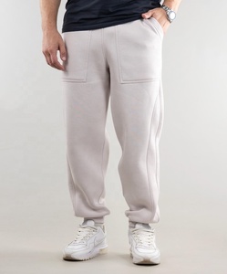 Pantalon de jogging évasé léger à taille élastique mi-haute pour hommes, en molleton 100% coton personnalisable, style empilé - Product Image 2