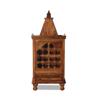 Mueble de Almacenamiento Hecho a Mano, Decorativo, de Madera Sólida Extensible, con Diseño Arquitectónico Tradicional de Templo Hindú, Personalizado