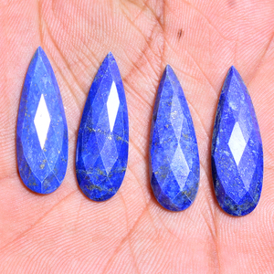 Lapis Lazuli ธรรมชาติหินอัญมณีลูกแพร์โรเซคัทขนาด30x10มม. 9.18 CTS iroc หินหลวมคุณภาพสูง afgani Lapis ลูกแพร์เหลี่ยมเพชรพลอย Cab - Product Image 3