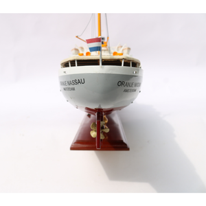 Oranjee Nassau barco de madera hecho a mano modelo pintado inspirado Holland American Cruise Liners para decoración del hogar caja de regalo incluida - Product Image 4