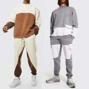 Chándal deportivo informal de diseño personalizado para hombre, chándal para correr con estampado de bloques de color a la moda, chándal de entrenamiento para correr de invierno - Product Image 4