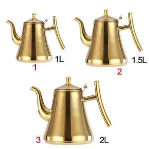 High Quality Camping Fishing <b>Tea</b> <b>Kettle</b> With Infuser Stainless Steel <b>Tea</b> Pot 1L,1.5L,2L, Golden, 1.5L - Product Image 2