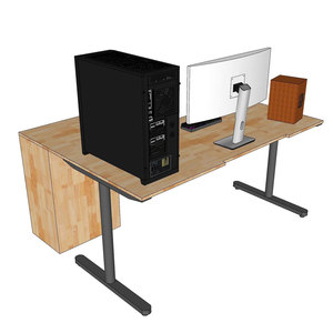 L-shaped Wooden Computer <b>Desk</b> with MDF Surface Adjustable Height <b>Extendable</b> Legs for Home Office or Office Use - Product Image 3