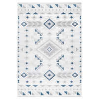 Tapis de couloir rectangulaire moelleux abstrait gris-bleu Roma 6' x 9' pour salon, salle de séjour, chambre d'enfant, cuisine