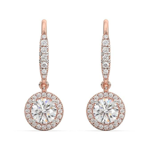 Sparkling Women's <b>Diamond</b> <b>Earrings</b> Brilliant Stones Trendy Design Rhodium Plated IGI Certified Gold/Silver/Rose Gold Options - Product Image 1