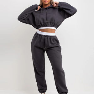 Vente en gros d'usine, logo personnalisé, OEM, couleur unie, taille plus, haut court tendance, ensemble de survêtement deux pièces, sweat-shirts pour hommes, ensemble de jogging - Product Image 6