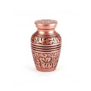 Haute demande avec un prix raisonnable Urne à café en cuivre faite à la main Accessoires funéraires Urne en aluminium Crémation Exportateur d'Inde - Product Image 6