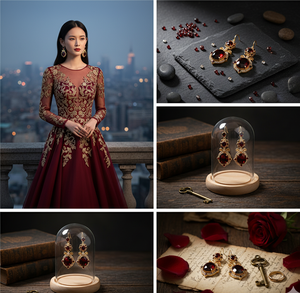 Elegant 925 Sterling Silver Hanging Drop <b>Earrings</b> with Natural <b>Garnet</b> Oval Gemstone New Arrival Fashionable Fine Jewelry Women - Product Image 3