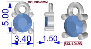 Colgante de Ónice Verde Redondo de 5 mm, Chapado en Oro sobre Plata de Ley, Bonito Regalo - Product Image 5