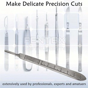 FENTEX Heavy Duty Stainless Steel Surgical Scalpel Graduated Handle Corrosion Resistant Precision <b>Cutting</b> Tool for veterinary - Product Image 5