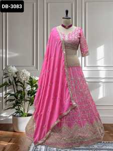 Las últimas mujeres usan el trabajo de diseño de secuencia de bordado Lehenga Choli con Cancan y Crap ropa interior de boda hermosa Lehenga Choli - Product Image 5