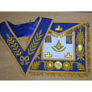 Masonic Regalia Past Master Delantal y cuello con bordado a mano Grand Store - Product Image 1