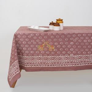 Mantel de Algodón con Estampado Floral Dabu Hecho a Mano en India, Estilo Rústico Campestre para Mesa de Comedor, para Uso Doméstico - Product Image 2