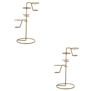 ชั้นวางไอศกรีมทรงกรวยสำหรับวางอาหาร18หลุมทำจากโลหะใช้วางแบบมีขาตั้ง - Product Image 3