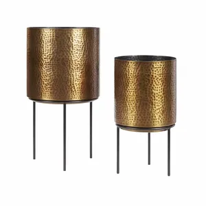 Support de plantes en métal doré/blanc, support de plantes en métal avec jardinière, support de fleurs au sol en fer, support de plantes d'intérieur pour la décoration de la maison - Product Image 2